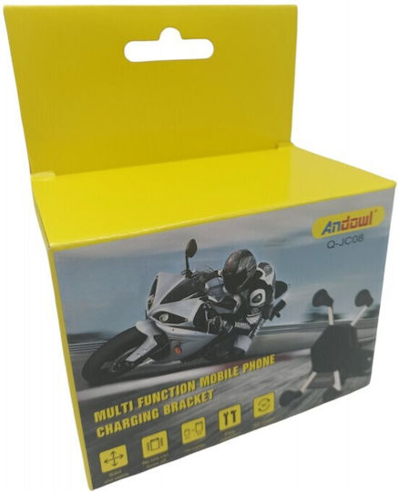 Andowl JC-08 Suport Telefon Mobil Moto Cu Braț Reglabil Pentru Volan și Încărcător
