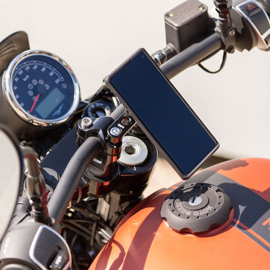 SP Connect Bar Clamp Mount Pro Βάση Κινητού Μοτοσυκλέτας με Κλιπ για το Τιμόνι Αντικραδασμική CNC Βάση Καβαλέτου