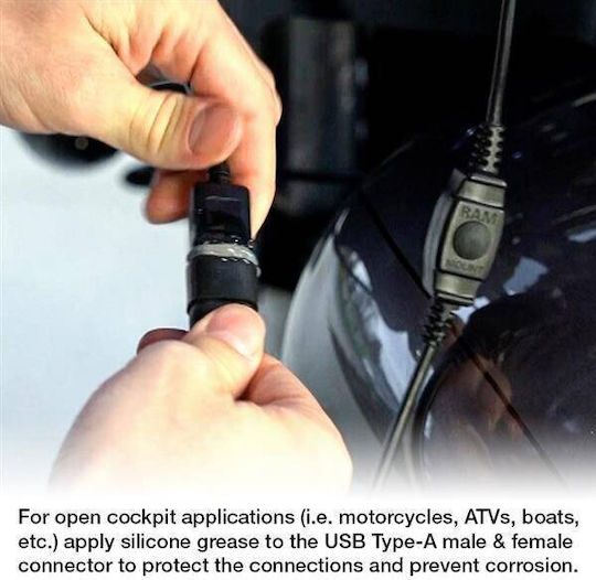 RAM Mount Mount Phone Motorcycle with Adjustable Arm for Steering Wheel and Wireless Charging