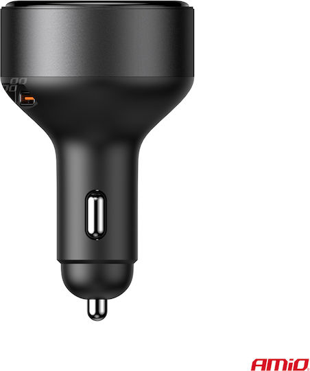 AMiO Auto-Ladegerät 60W Schnellladung mit einem Anschluss: 1xUSB mit Kabel Eingebettet