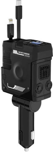 Andowl Qc799 4in1 Car Charger Φορτιστής Αυτοκινήτου 120W με μία Θύρα: 1xType-C μαζί με Καλώδιο Lightning / Type-C Μαύρο Χρώμα
