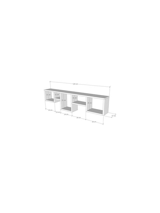 Ράφι Τοίχου Amanos White 120x17x32εκ.