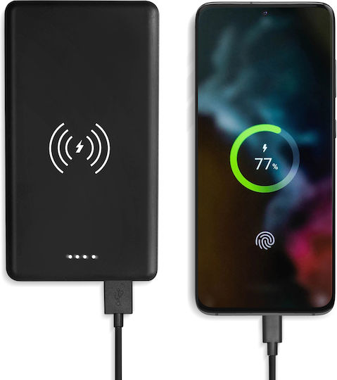 Akashi Powerbank 10000 mAh 18 W mit 2 USB-A-Anschlüssen und USB-C-Anschluss Power Delivery / Schnellladung Schwarz