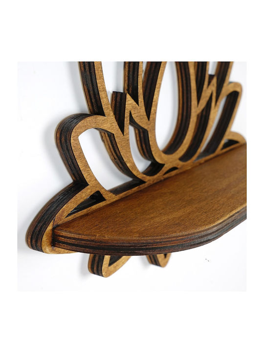 Wandregal Walnuss 33x10x26cm