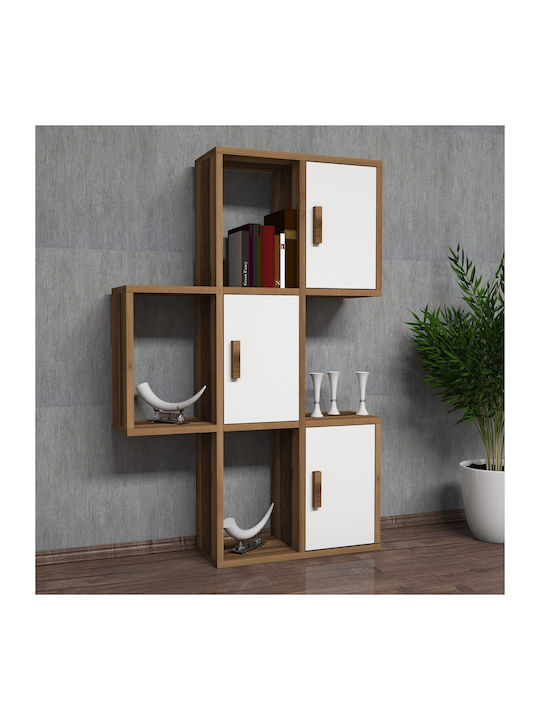 Ράφι Τοίχου Flora Walnut-white 50x20x112.6εκ.