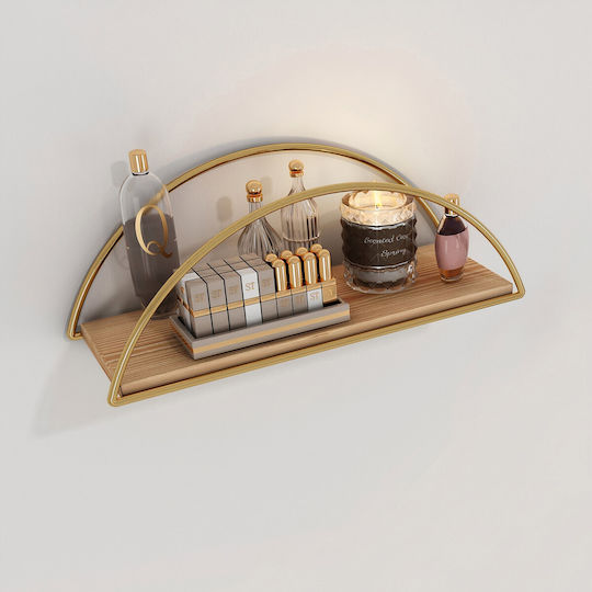 Wall Shelf Dekoratif Gold-Brown 45x15x18cm
