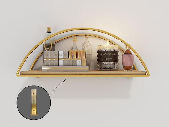 Wall Shelf Dekoratif Gold-Brown 45x15x18cm