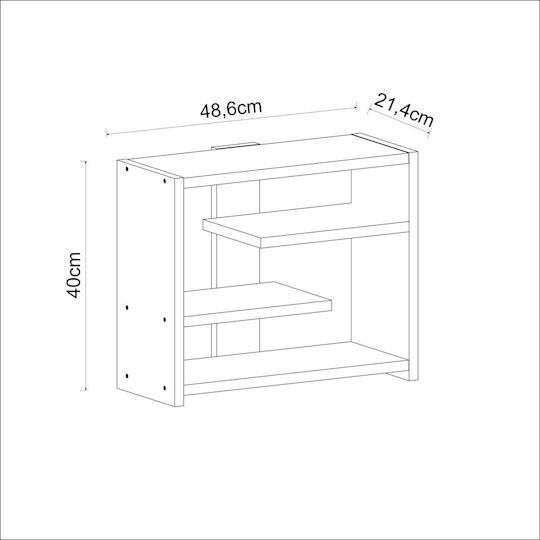 Wandregal Gupse Anthrazit 48.6x21.4x40cm