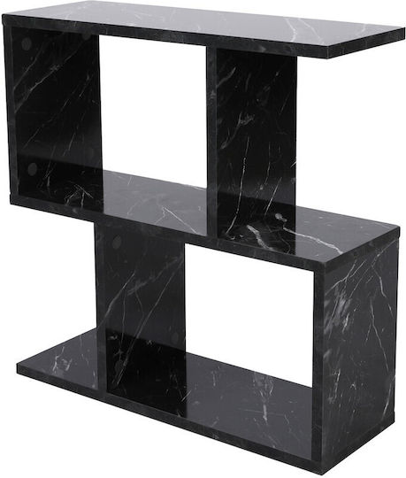 Rechteckiger Beistelltisch Life Marmoroptik Schwarz M60xT20xH60cm