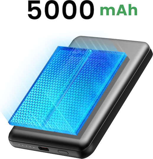 Akashi MagSafe Power Bank 5000mAh 15W mit USB-A Ausgangsanschlüsse und USB-C Ausgangsanschlüsse Power Delivery Graue