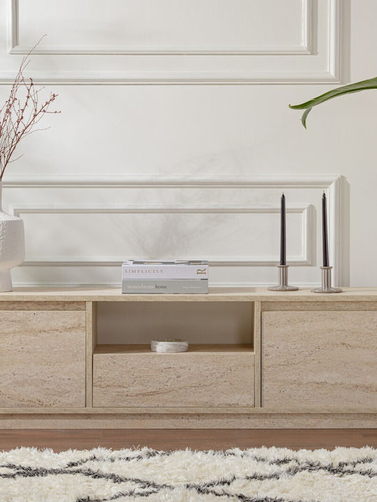 Έπιπλο Τηλεόρασης Vanguard Travertine Beige Μ160xΠ29.5xΥ42cm