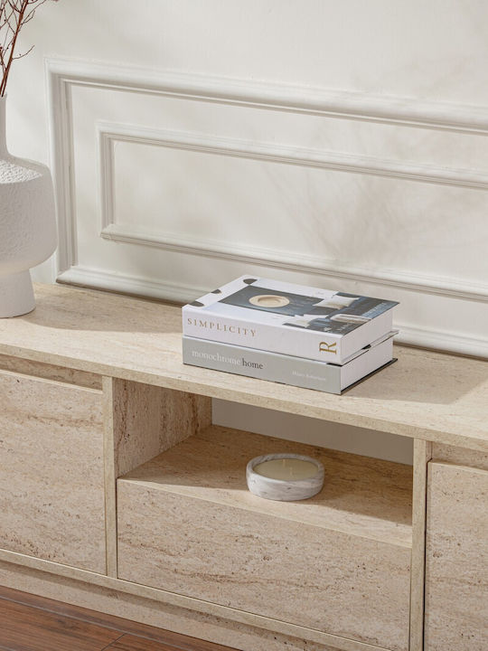Έπιπλο Τηλεόρασης Vanguard Travertine Beige Μ160xΠ29.5xΥ42cm