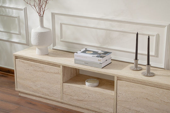 Έπιπλο Τηλεόρασης Vanguard Travertine Beige Μ160xΠ29.5xΥ42cm