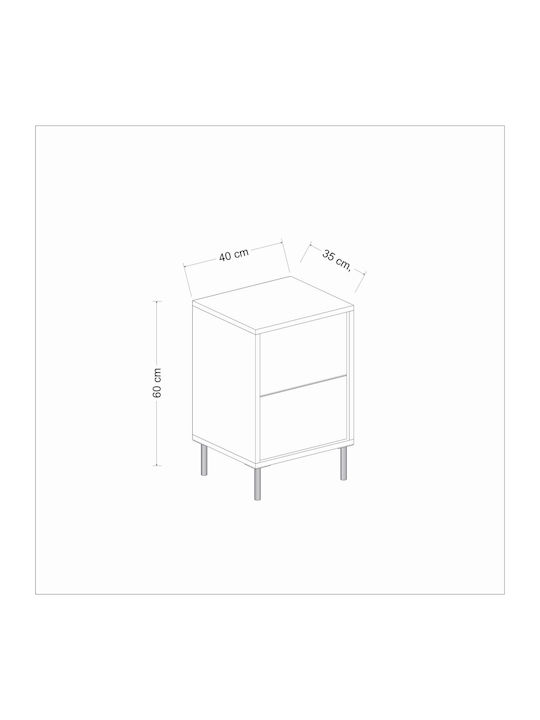 Комод Imaj Дървен Бял 40x35x60см