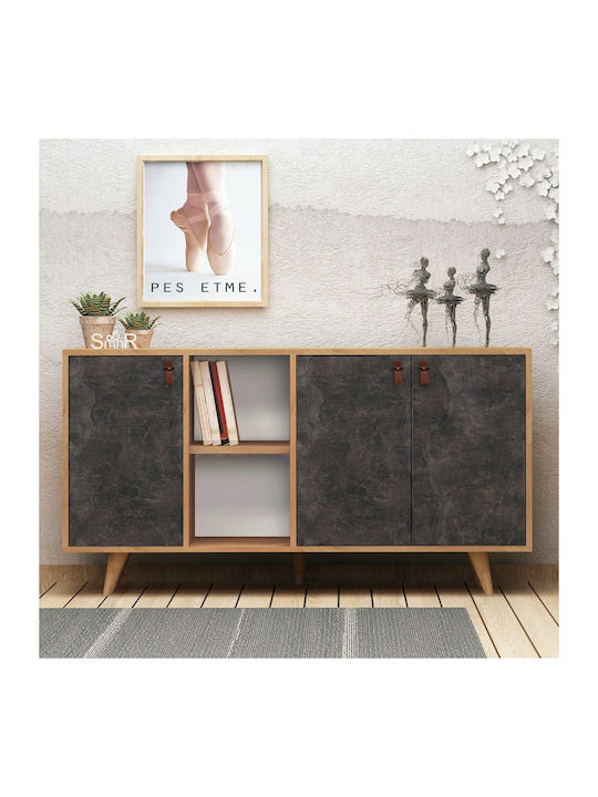 Μπουφές Planky Oak-dark Grey 140x40x86cm