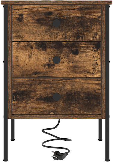 Sideboard Wooden with Drawers Smoky Oak 42x41x61cm
