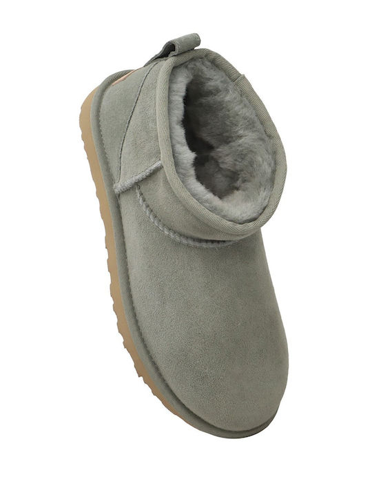 Classic Ultra Mini Suede Γυναικεία Μποτάκια Πράσινα