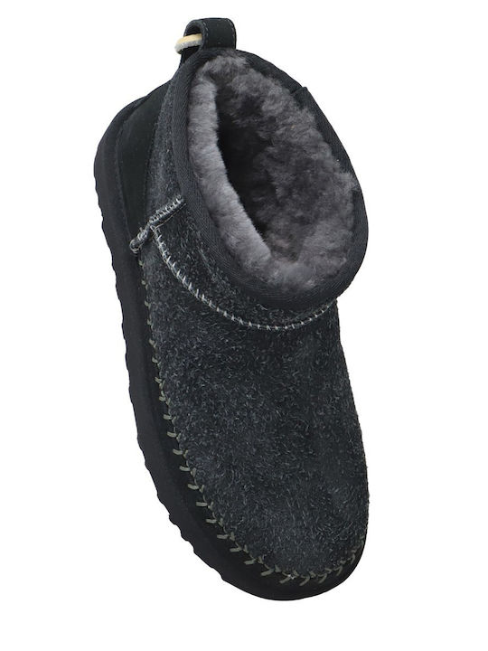 Classic Ultra Mini Leather Women's Ankle Boots Black