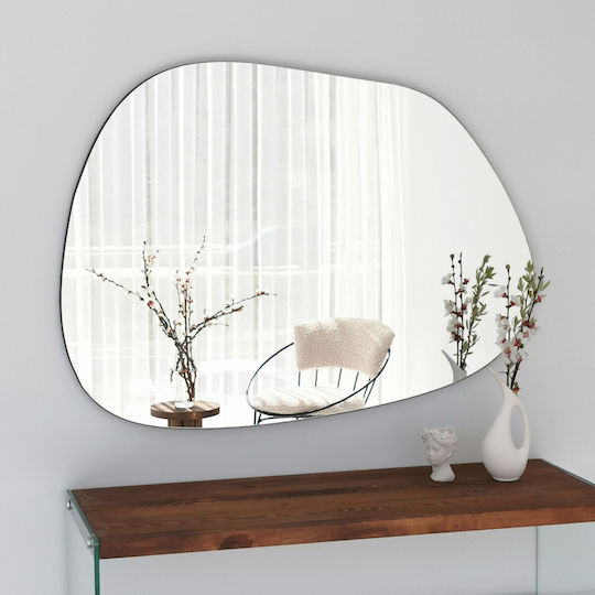 Aberto Design Amorphous Oglindă de Perete cu Alb Ramă din Lemn 90x70cm 1buc