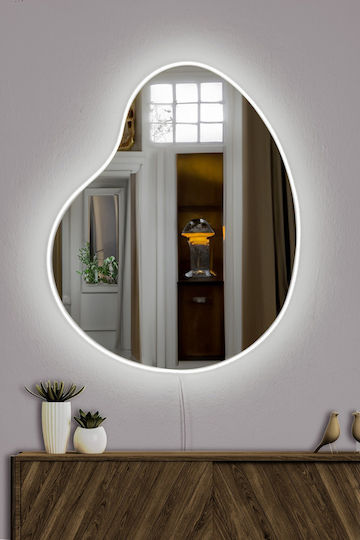 Hanah Home 782MRL1116 Καθρέπτης Ασύμμετρος Γκρι & LED Φωτισμό 60x50cm Hanah Home 782MRL1116 Καθρέπτης Ασύμμετρος Γκρι & LED Φωτισμό 60x50cm
