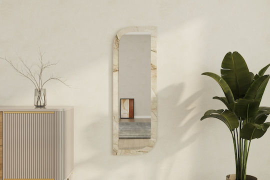 Arni Wandspiegel 116sam1210 40x2,2x120cm Marmor-Effekt Beige Hanah Home MDF