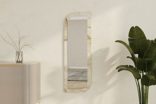 Arni Wandspiegel 116sam1210 40x2,2x120cm Marmor-Effekt Beige Hanah Home MDF
