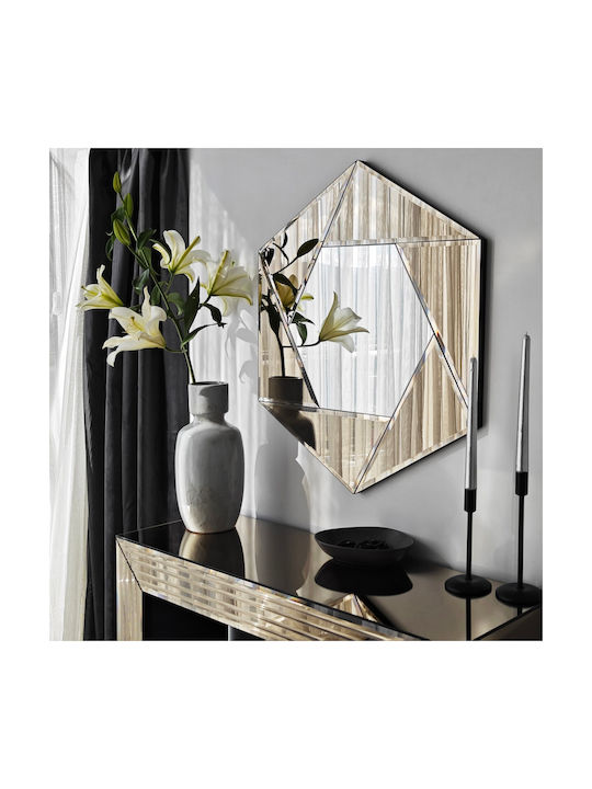 Aberto Design Status Wandspiegel mit Braun Hölzernes Rahmen 70x60cm 1Stück