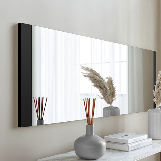 Aberto Design Basic Wandspiegel Ganzkörper mit Schwarz Hölzernes Rahmen 120x40cm 1Stück