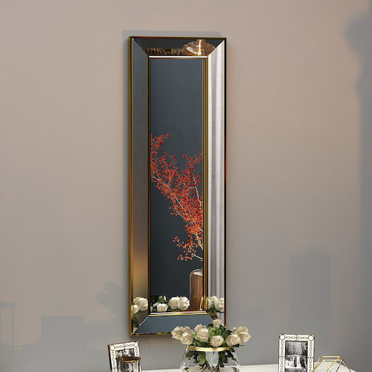 Стенно огледало Карлос 116sam1133 30x3.2x90см Златно Hanah Home MDF