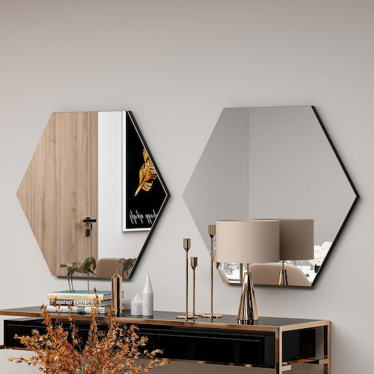 Zeo Wall Mirror 116sam1121 70x2.2x60cm Black Hanah Home MDF