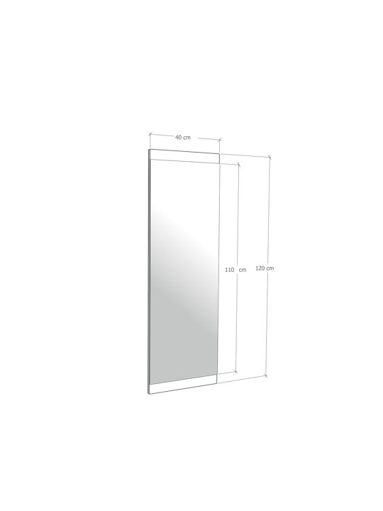 Aberto Design Basic Oglindă de Perete De Corp Întreg cu Maro Ramă din Lemn 120x40cm 1buc