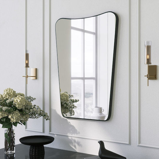 Aberto Design Bella Donna Wandspiegel mit Schwarz Metallisch Rahmen 70x50cm 1Stück