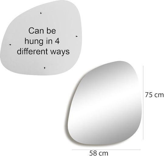 Aberto Design Soho Oglindă de Perete cu Galben Ramă din Plastic 75x58cm 1buc