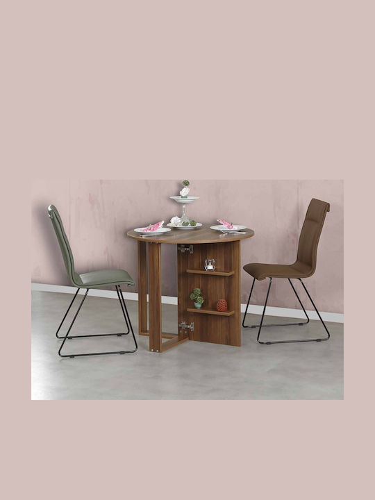 Middle Τραπέζι Τραπεζαρίας Ξύλινο Walnut 90x45x77εκ.