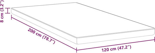 vidaXL Топ Матрак ПолуДвойно Пяна 120x200x8см