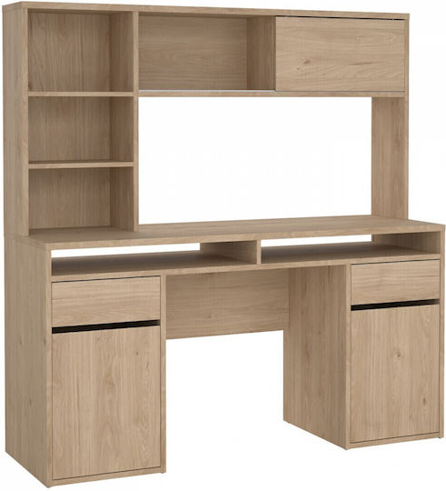 Desk Function Plus Wooden with Bookshelf Jackson Hickory 149x48x156.2cm