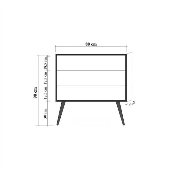 Συρταριέρα Креватокамарас Дървена Trio Multi 80x40x90бр