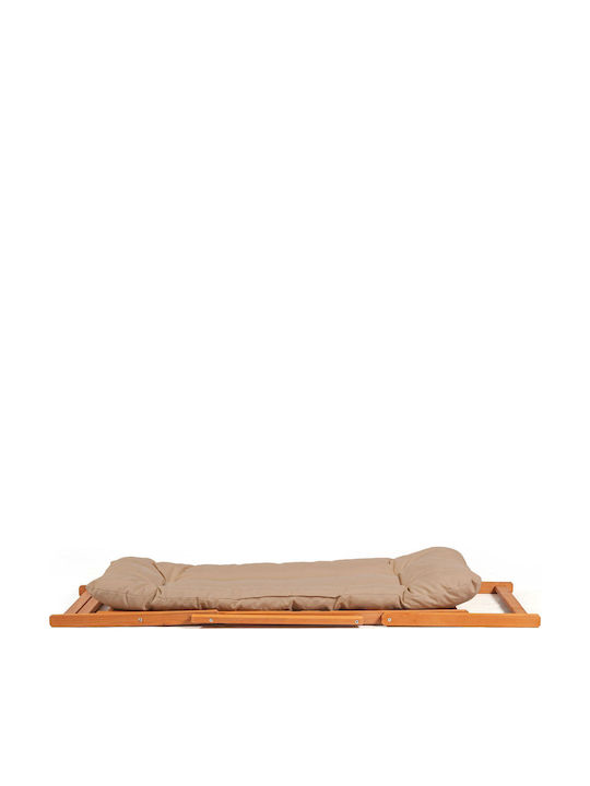 Deckchairs Wooden with Brown Fabric 66x48x110cm