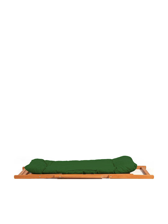 Deckchairs Wooden with Green Fabric 66x48x110cm