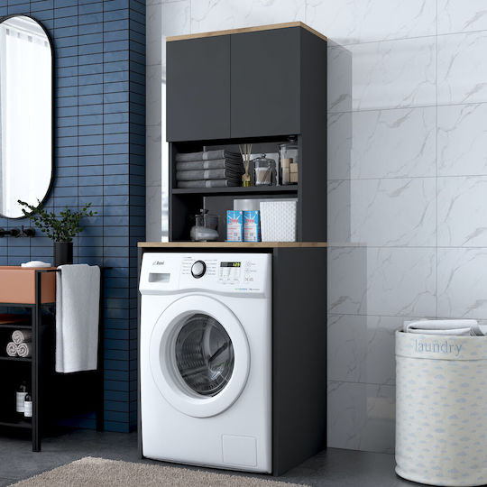 Hanah Home Ντουλάπι Μπάνιου Πλυντηρίου 65x60x183.6cm Γκρι
