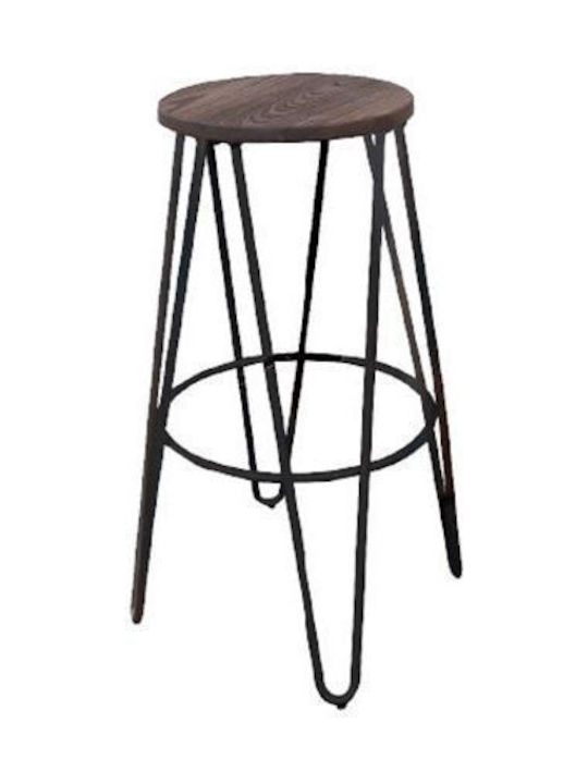 Stool for Bar Outdoor Arco Wood Dark Oak / Antique Black 33x33x76cm