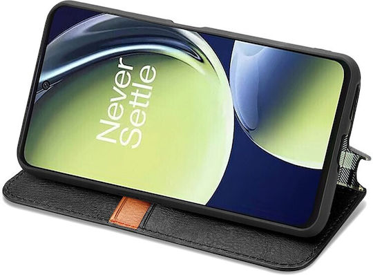 Cubic Grid Book Synthetic Leather Black (OnePlus Nord CE 3)