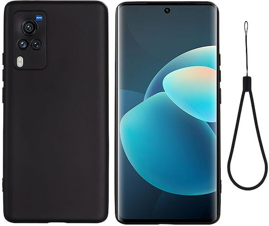 Solid Color Back Cover Silicone Black (Vivo X60 Pro 5G)