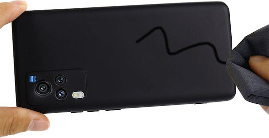 Solid Color Back Cover Silicone Black (Vivo X60 Pro 5G)