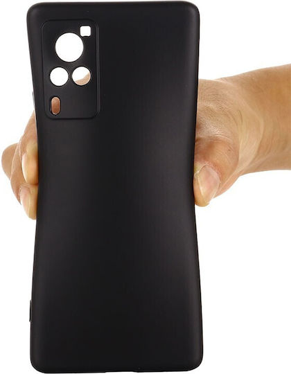 Solid Color Back Cover Silicone Black (Vivo X60 Pro 5G)
