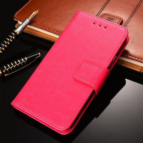 Crystal Texture Wallet Synthetic Leather Fuchsia (Vivo V21 5G)