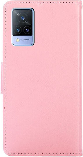 Crystal Texture Brieftasche Synthetisches Leder Rosa (Vivo V21 5G)