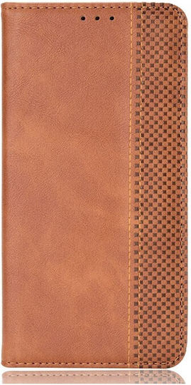 Magnetic Buckle Retro Crazy Horse Texture Book Synthetic Leather Brown (Vivo X60 Pro 5G)