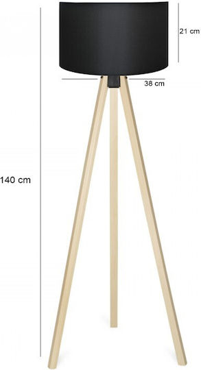 GloboStar Saga Stehleuchte H140xB38cm. mit Fassung für Lampe E27 Beige