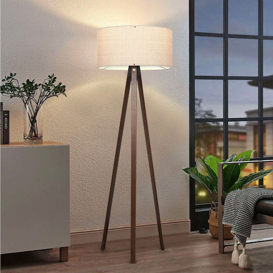 GloboStar Saga Lampa de podea Î140xL38cm. cu Soclu pentru Bec E27 Alb